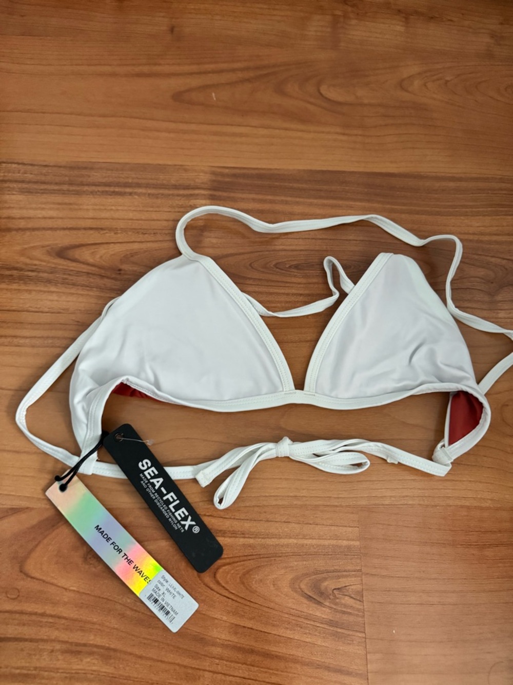 Jolyn Lily White Triangle Bikini Top XL NWT